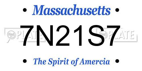 7N21S7 Massachusetts License Plate