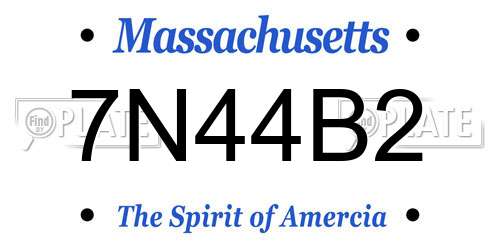 7N44B2 Massachusetts License Plate
