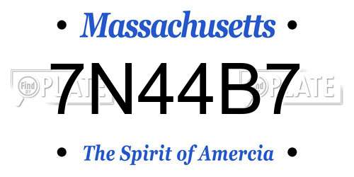 7N44B7 Massachusetts License Plate