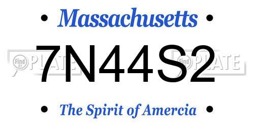 7N44S2 Massachusetts License Plate
