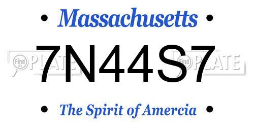 7N44S7 Massachusetts License Plate