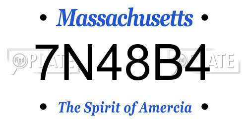 7N48B4 Massachusetts License Plate