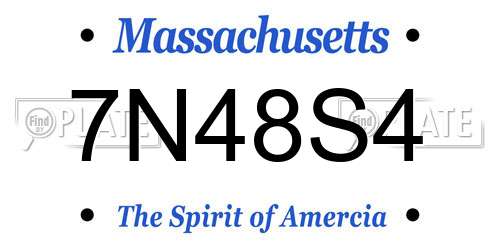 7N48S4 Massachusetts License Plate