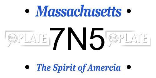 7N5 Massachusetts License Plate