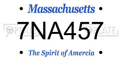 7NA457 Massachusetts License Plate