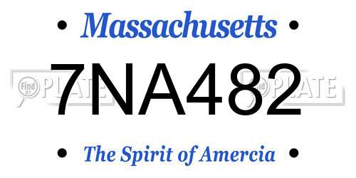7NA482 Massachusetts License Plate