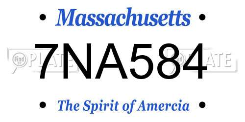 7NA584 Massachusetts License Plate