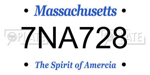 7NA728 Massachusetts License Plate