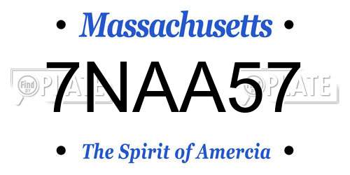 7NAA57 Massachusetts License Plate