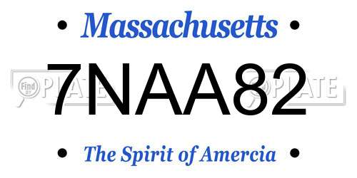 7NAA82 Massachusetts License Plate
