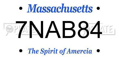 7NAB84 Massachusetts License Plate
