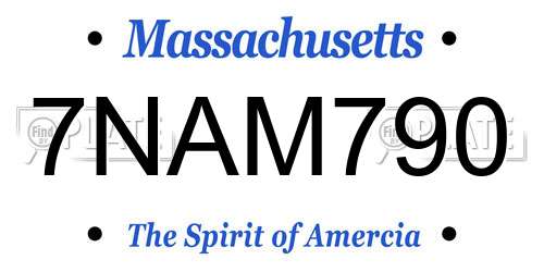 7NAM790 Massachusetts License Plate
