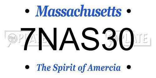 7NAS30 Massachusetts License Plate