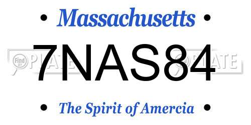 7NAS84 Massachusetts License Plate