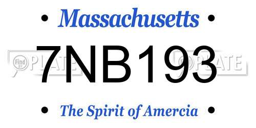 7NB193 Massachusetts License Plate