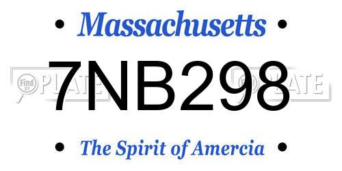 7NB298 Massachusetts License Plate