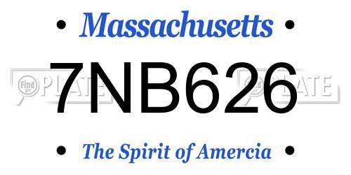 7NB626 Massachusetts License Plate