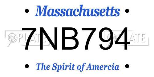 7NB794 Massachusetts License Plate