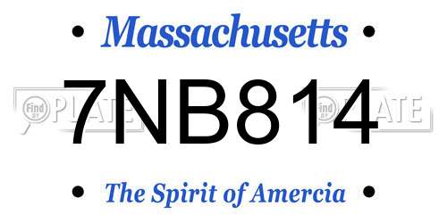 7NB814 Massachusetts License Plate