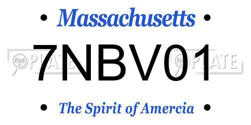 7NBV01 Massachusetts License Plate