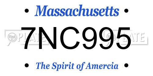 7NC995 Massachusetts License Plate