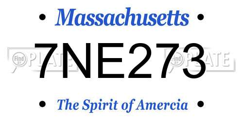 7NE273 Massachusetts License Plate