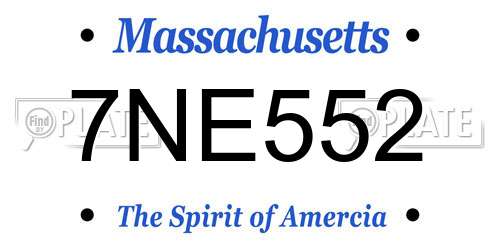 7NE552 Massachusetts License Plate