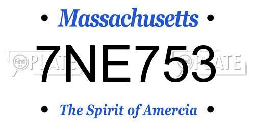 7NE753 Massachusetts License Plate
