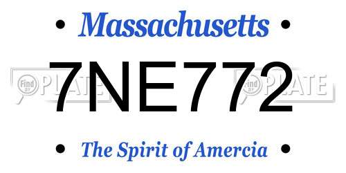 7NE772 Massachusetts License Plate