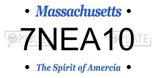 7NEA10 Massachusetts License Plate