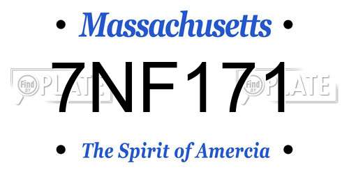 7NF171 Massachusetts License Plate