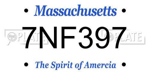 7NF397 Massachusetts License Plate