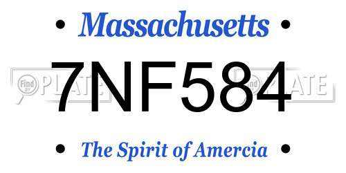 7NF584 Massachusetts License Plate