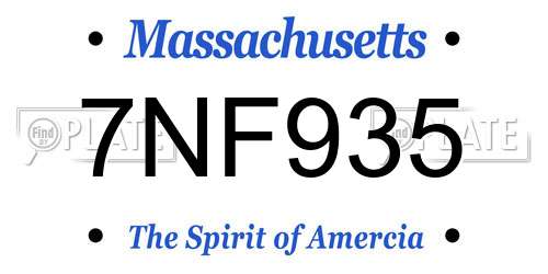 7NF935 Massachusetts License Plate
