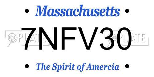 7NFV30 Massachusetts License Plate