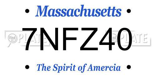7NFZ40 Massachusetts License Plate