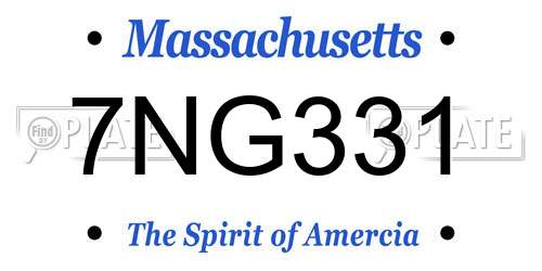 7NG331 Massachusetts License Plate