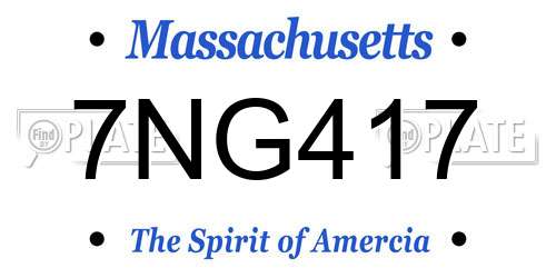 7NG417 Massachusetts License Plate