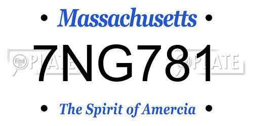 7NG781 Massachusetts License Plate