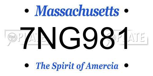 7NG981 Massachusetts License Plate