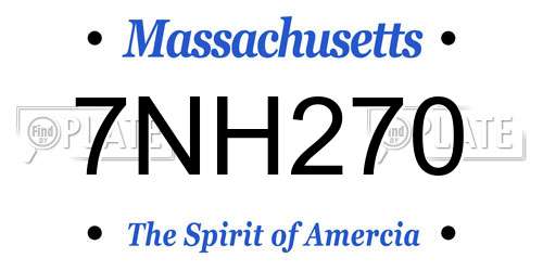 7NH270 Massachusetts License Plate