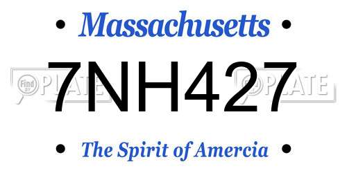 7NH427 Massachusetts License Plate