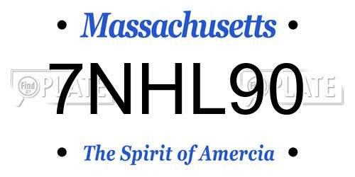 7NHL90 Massachusetts License Plate