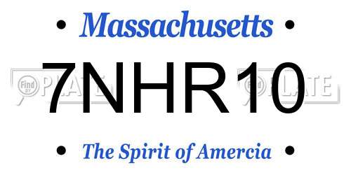 7NHR10 Massachusetts License Plate