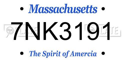 7NK3191 Massachusetts License Plate