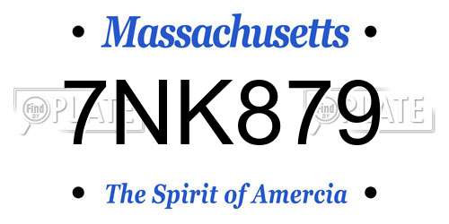 7NK879 Massachusetts License Plate