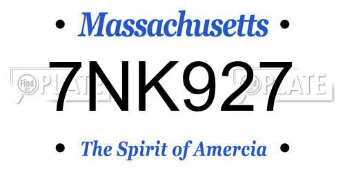 7NK927 Massachusetts License Plate