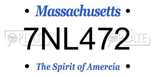 7NL472 Massachusetts License Plate