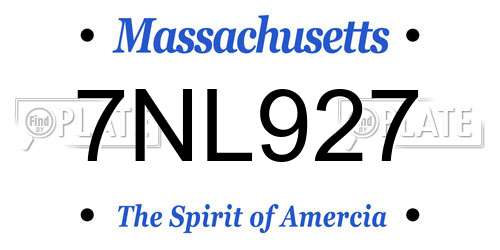 7NL927 Massachusetts License Plate