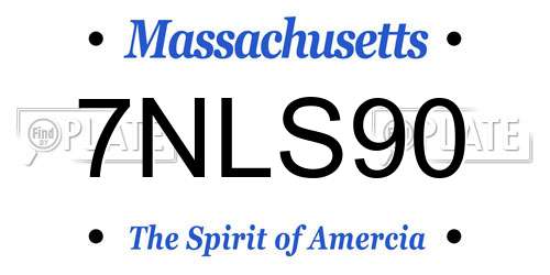 7NLS90 Massachusetts License Plate
